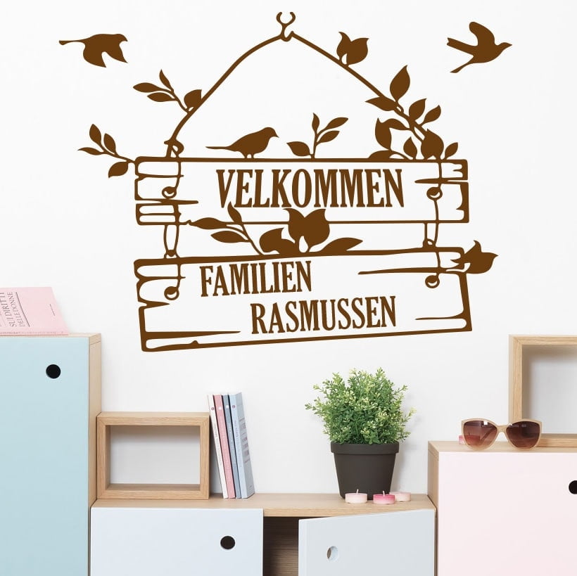 Velkommen Egen Tekst Wallsticker