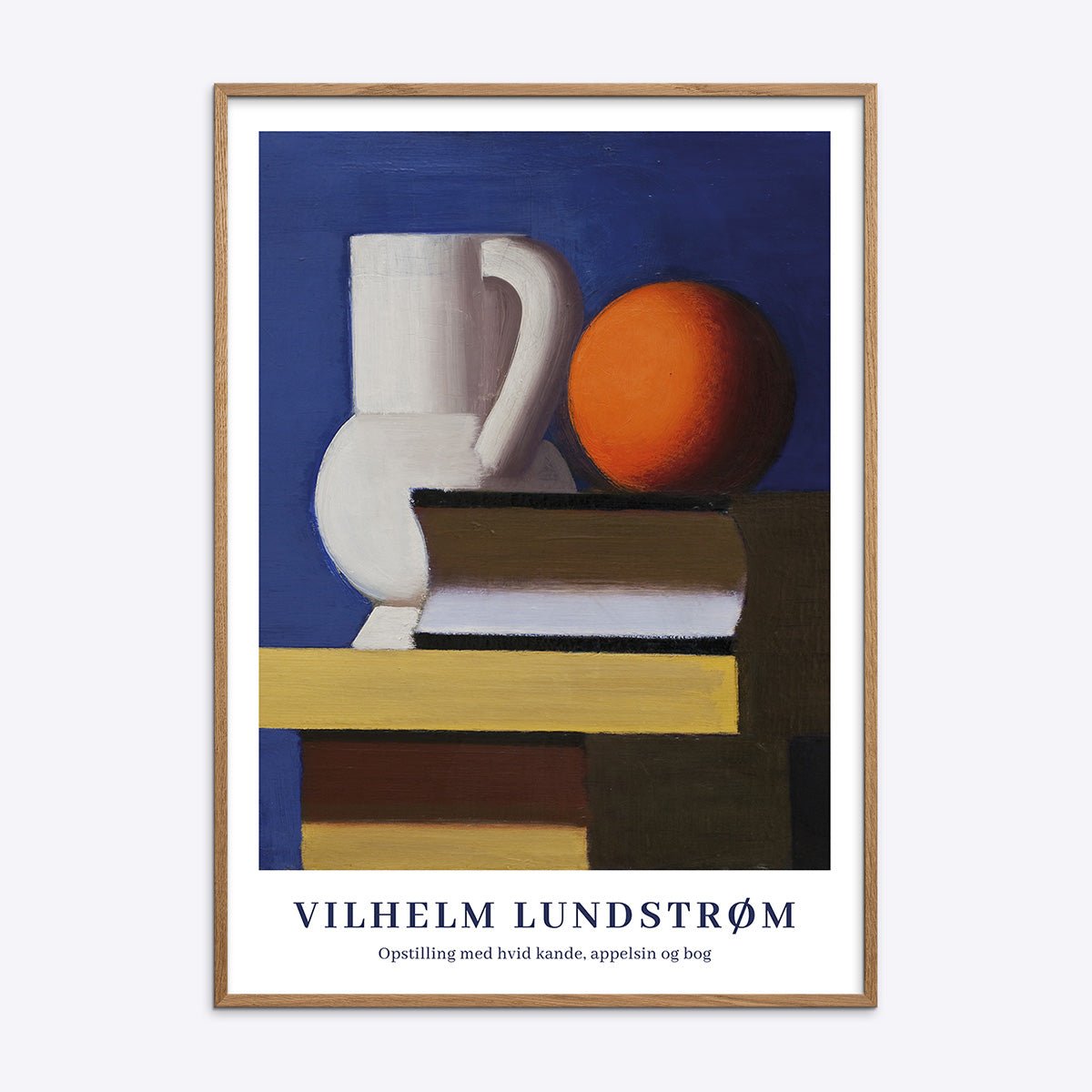 Vilhelm Lundstrøm Opstilling Med Hvid Kande  Appelsin Og Bog