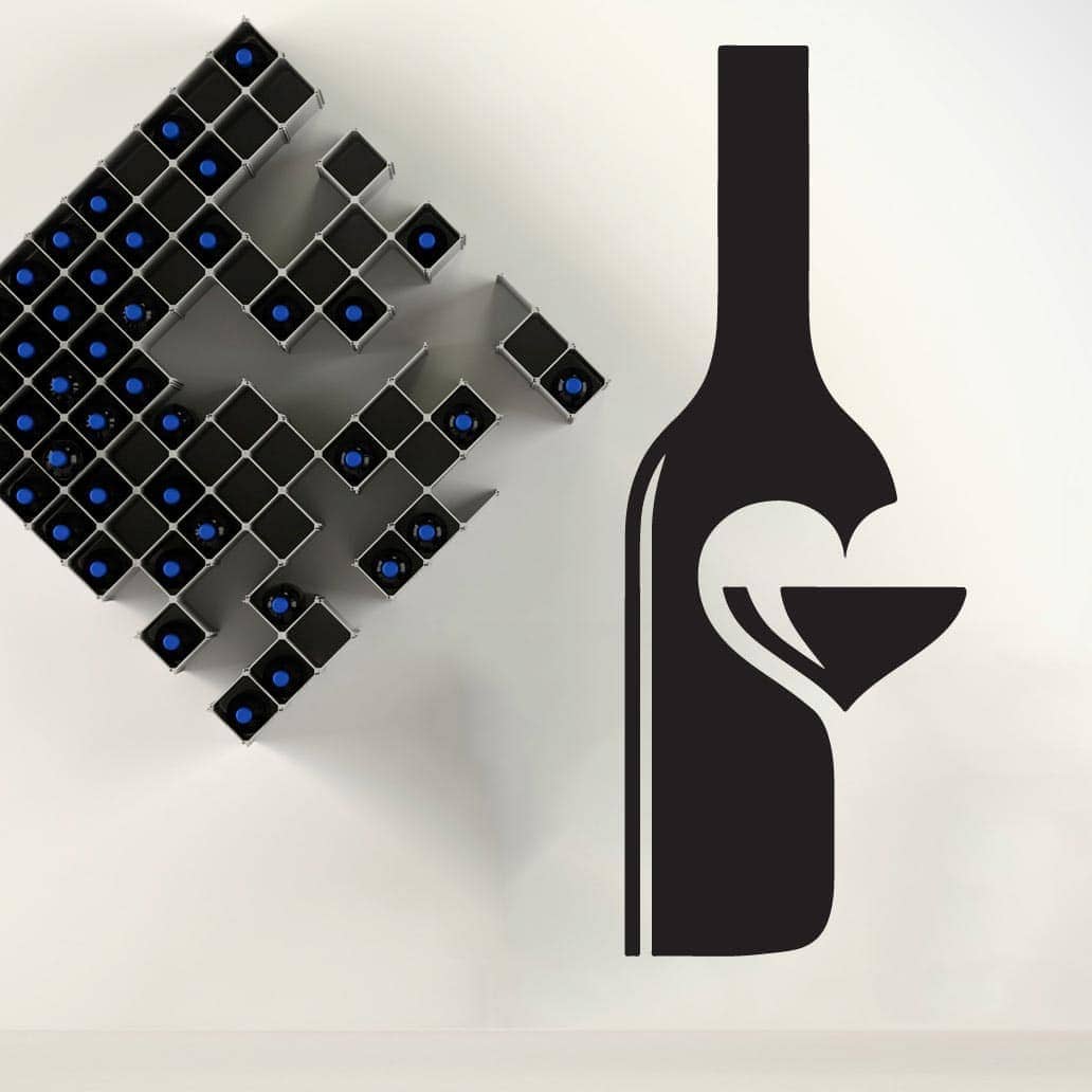 Vinflaske Med Hjerte Wallsticker