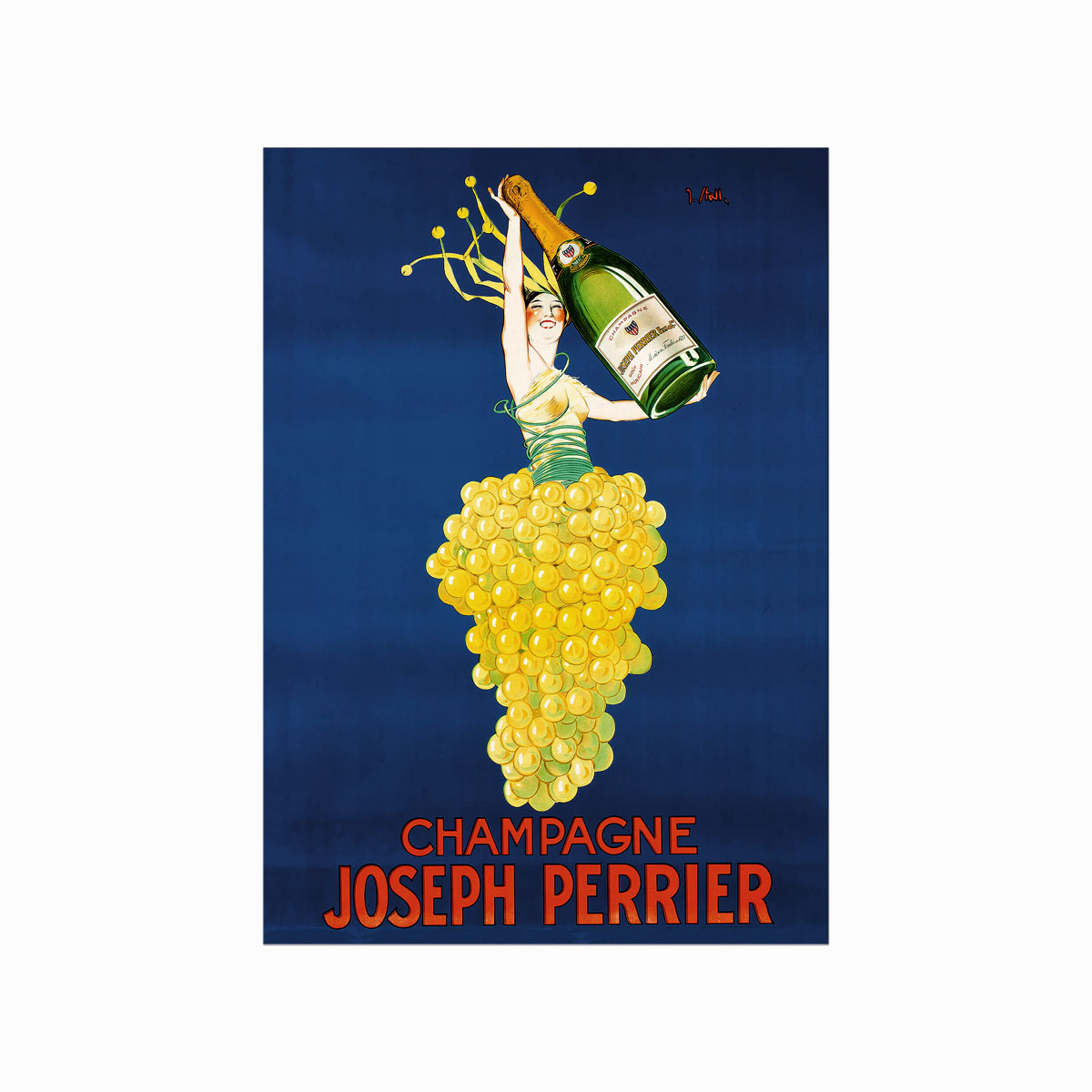 Vintage Plakat  Champagne Joseph Perrier