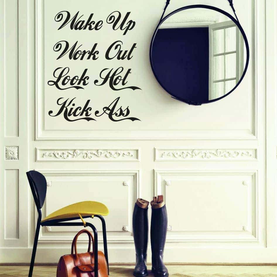 Wake Up  Work Out Wallsticker