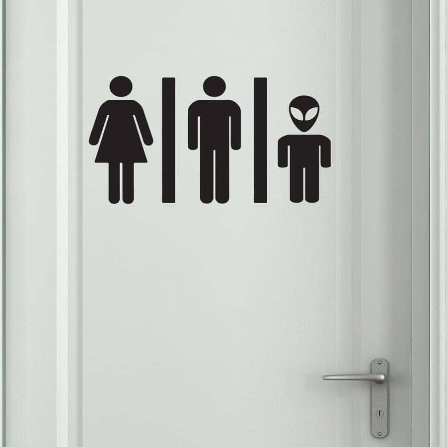 Wc Skilt   Alien Wallsticker