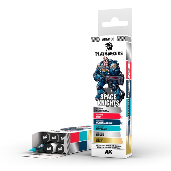 Ak Interactive Playmarkers Set: Space Knights    Paint Markers Malingstuscher