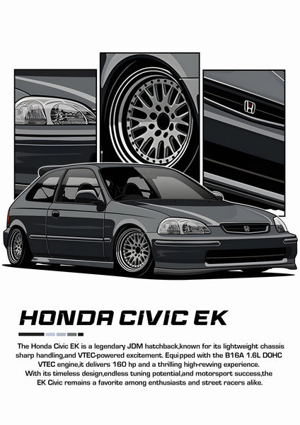 Bil Plakat 97 Honda Civic Ek