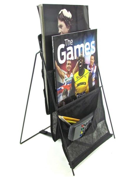 Black   Pocket Magazine Rack For Camping Motorhome Caravan  Bladholder