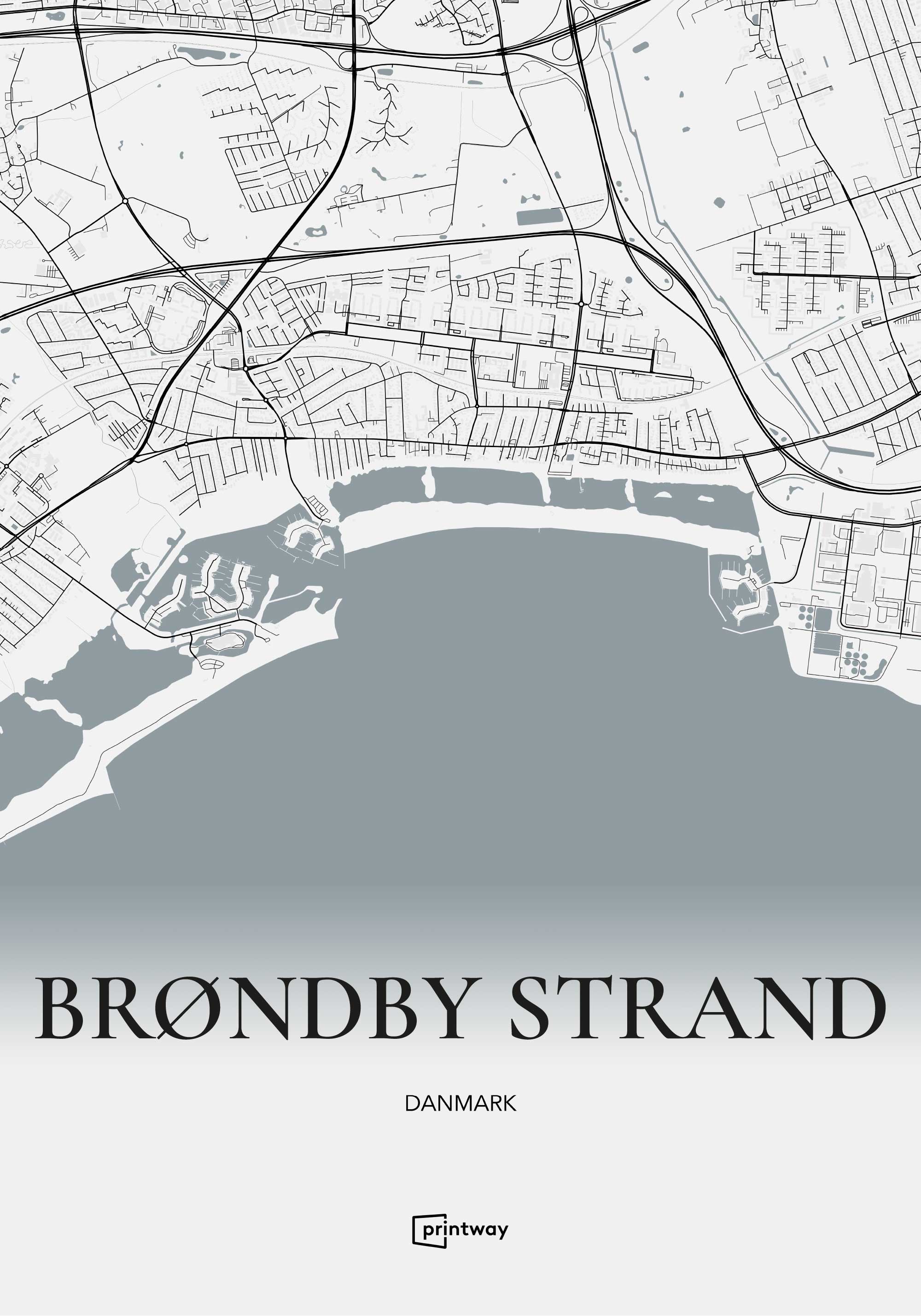 Brøndby Strand Plakaten Hvid