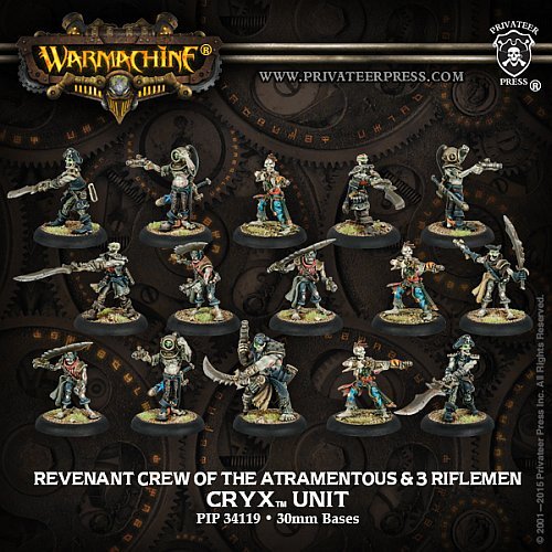 Cryx Ally: Revenant Crew Of The Atramentous     Riflemen Unit  15  Pip-34119