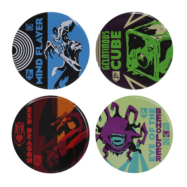 Dungeons   Dragons Monsters Metal Coasters   -pack