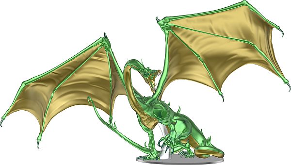 Fantasy Miniatures Icons Of The Realms: Adult Emerald Dragon