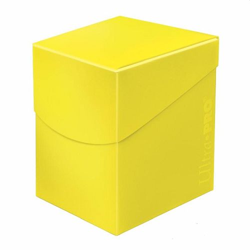 Deck Box Eclipse Pro 100  Solid Lemon Yellow  Gul  Holder 110 Kort   Lommer  Ultra Pro  85690