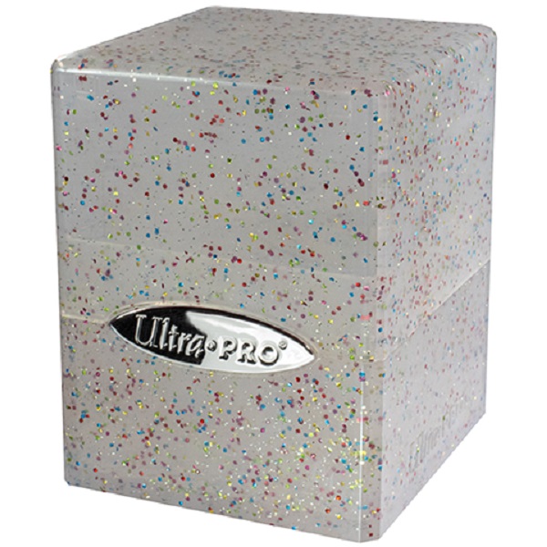 Deck Box Satin Cube: Glitter Clear  Transparent  Ultra Pro  15885