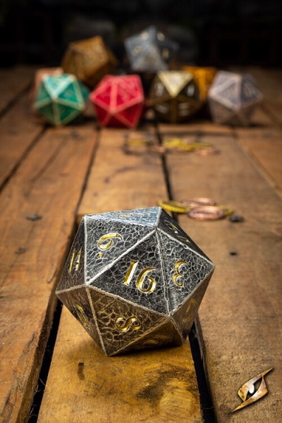 Dice 20 Sidede  D20  Terninger Steel Epic Armoury   5cm