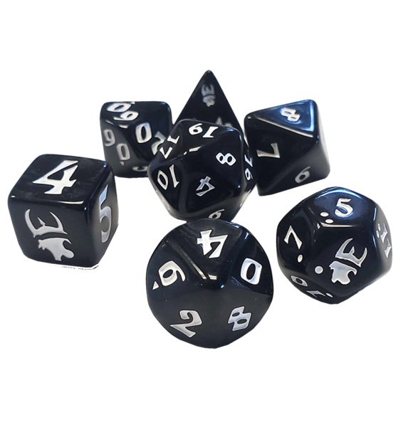 Dice Terninges 195 166     Terninger Munchkin Polyhedral Black With White  Steve Jackson Games