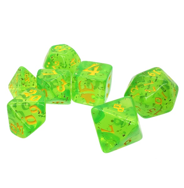 Dice Terninges 195 166     Terninger Munchkin Polyhedral Green With Yellow  Steve Jackson Games