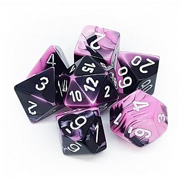 Dice Terningesæt   Terninger Gemini Polyhedral Black And Pink With White