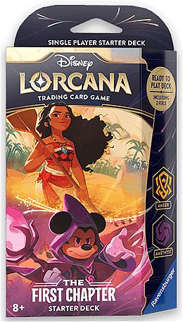 Disney Lorcana Tcg: Set 01 The First Chapter Starter Deck: Amber Amethyst  Moana   Mickey