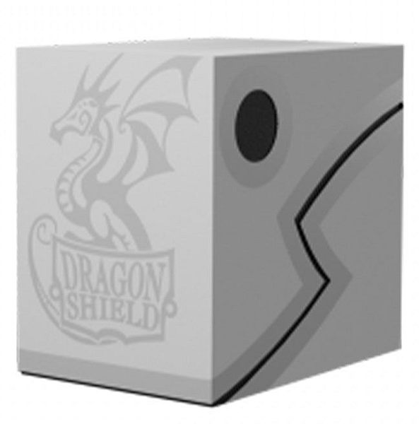 Dragon Shield Double Shell  Deck Box  Ashen White Black Plads Til 150 Kort   Lommer Dragonshield  At-30635