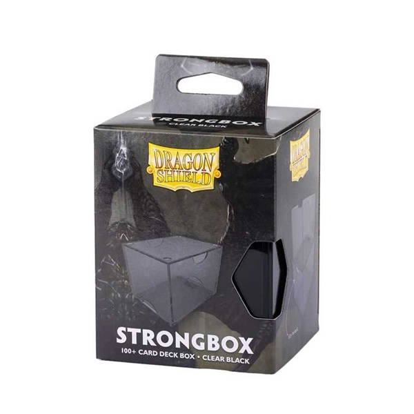 Dragon Shield Strongbox  Gaming Deck Box  Clear Black  Sort  Holder 100  Kort Dragonshield  At-19002