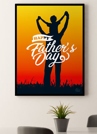 Fars Dag Plakat Min Far Silhouet Solnedgang 21   29    A4  Kr  199 -