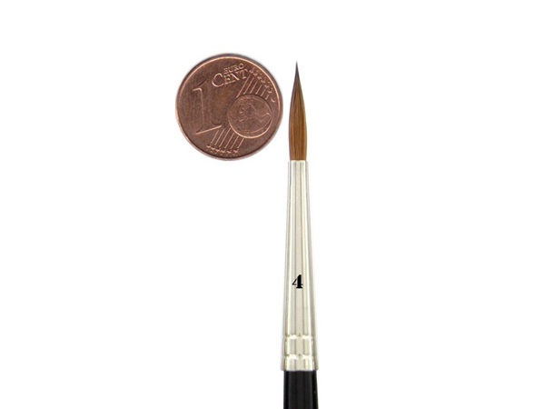 Feldherr Kolinsky Red Sable Brush Size      195 152    2mm   Visible Hair Length 6mm