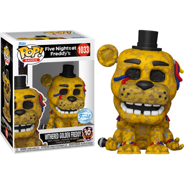 Funko Pop: Five Nights At Freddy   10th Anniversary Withered Golden Freddy  1033 Vinyl Figure 9cm
