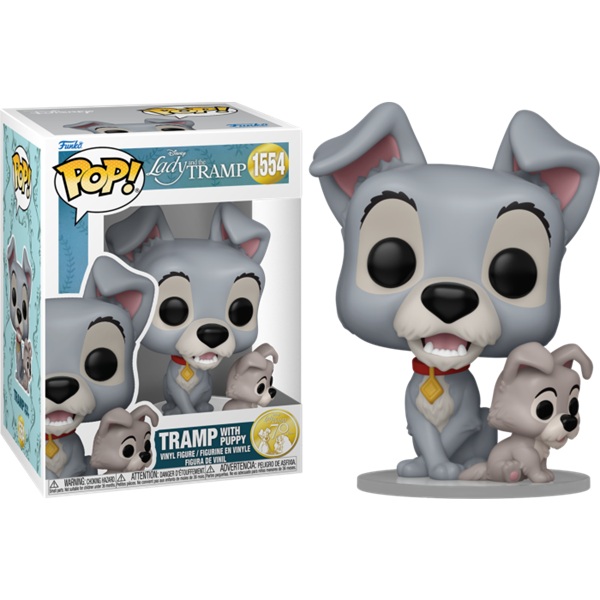 Funko Pop: Lady And The Tramp 70th Anniversary Tramp With Puppy  1554 Vinyl Figure 9cm