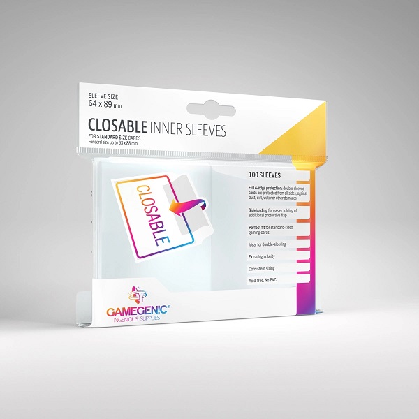 Gamegenic Closable Inner Sleeves  Perfect Precise Fit  Clear  Transparent   100 Kortlommer