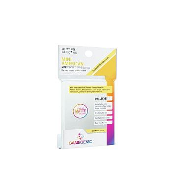 Gamegenic Matte Mini American-sized Boardgame Sleeves: 44   67 Mm Clear  Transparent   50 Kortlommer
