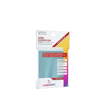 Gamegenic Prime Mini European-sized Sleeves: 46   71 Mm Clear  Transparent   50 Kortlommer