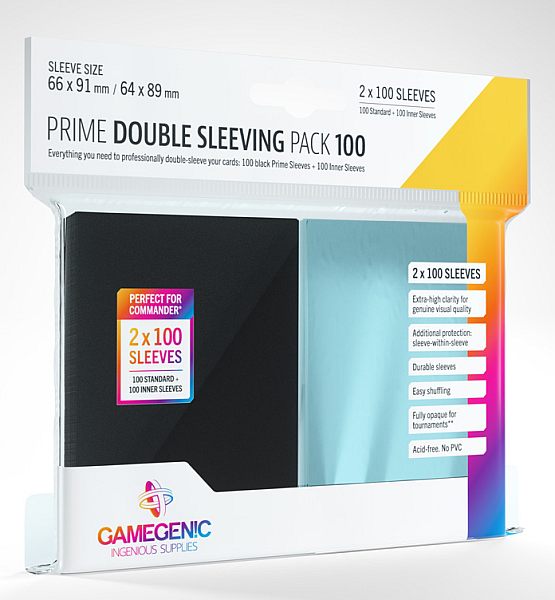 Gamegenic Prime Sleeves: Double Sleeving Pack  2x100 Kortlommer
