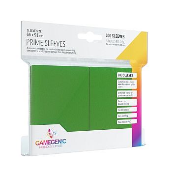 Gamegenic Prime Sleeves: Green  Gr 195 184     100 Kortlommer
