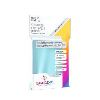 Gamegenic Prime Standard Card Game Sleeves: 66   91 Mm Clear  Transparent   50 Kortlommer