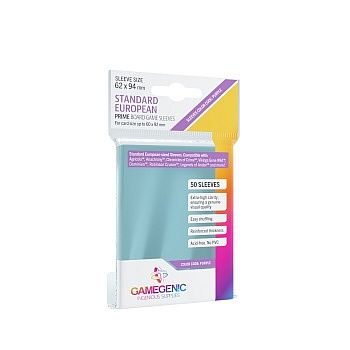 Gamegenic Prime Standard European-sized Sleeves: 62   94 Mm Clear  Transparent   50 Kortlommer