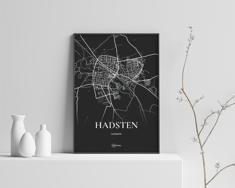 Hadsten Plakaten Fuldt Kort Sort 70 100 Cm  B1