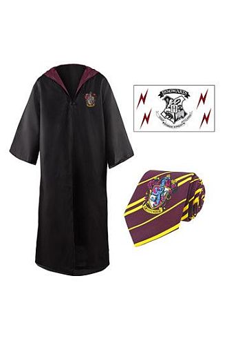 Harry Potter Budget Line Robe  Necktie    Tattoo Set Gryffindor Size:   Small  Xs