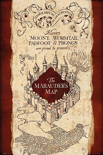Harry Potter Marauders Map Map Poster Kortplakat 61x91cm