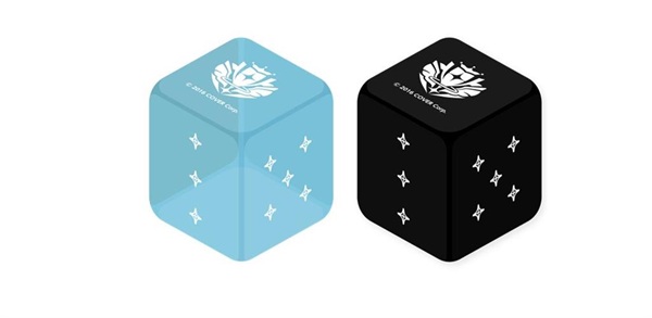 Hololive Official Card Game: Official Dice Light Blue   Black   -piece Set