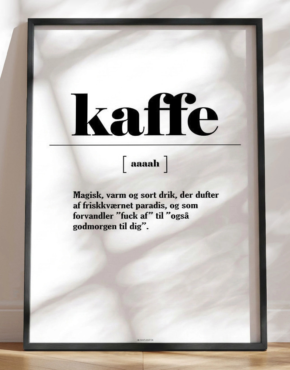 Kaffeplakat Sjov Definition Af Kaffe