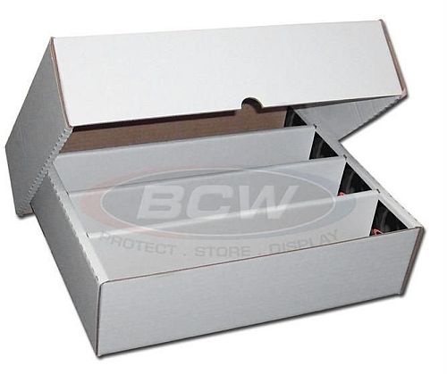 Kortkasse Stor Opbevaringsboks  Hvid Pap  Holder 4000 Kort  Langt   195 165     Kb4000    Bcw- -bx-3200