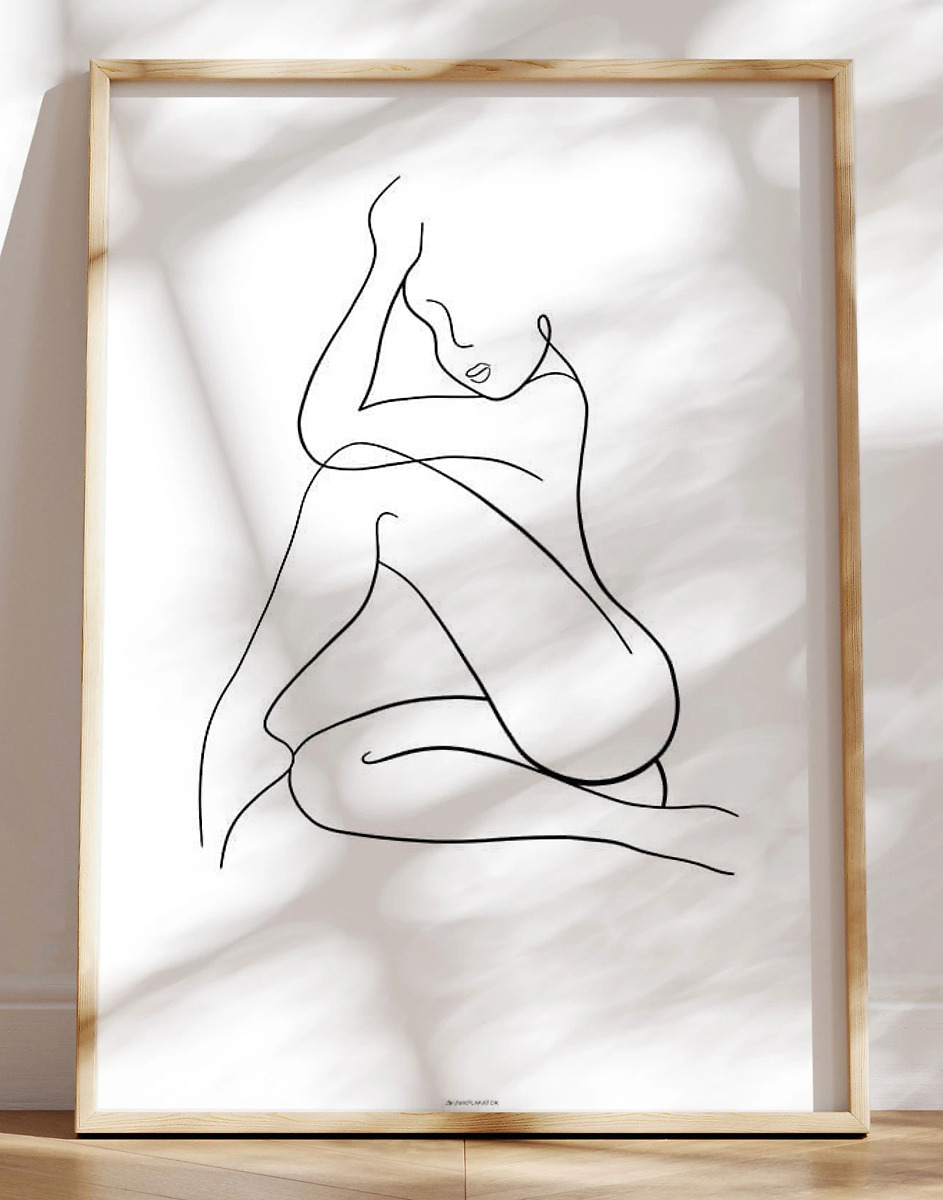 Line Art Woman No    Plakat