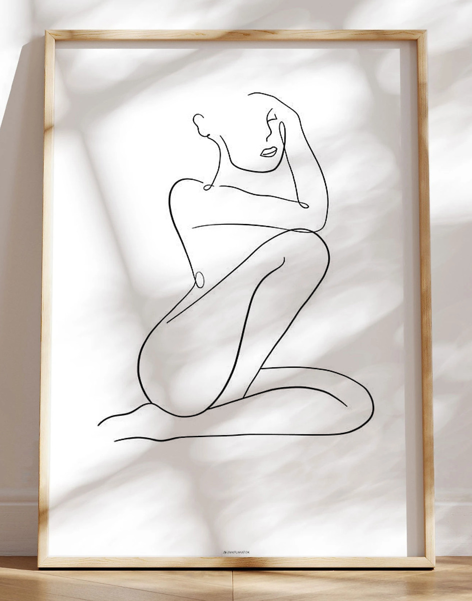 Line Art Woman No    Plakat