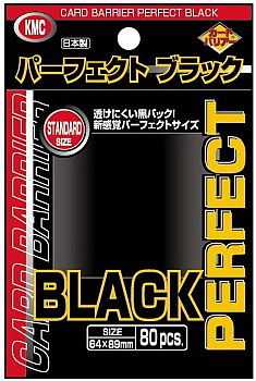 80 Lommer Kmc Perfect Black Dobbelt Beskyttelse  Perfect Size Card Barrier Sleeves  64x89mm