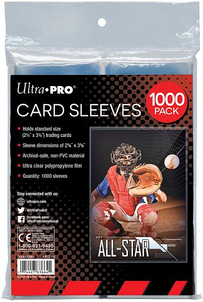 1000 Lommer Ultra Pro Basic Soft Sleeves Retail Pack  Bl 195 184 De Lommer  God Til Opbevaring   Mapper  Sleeves  83664