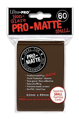 60 Lommer Ultra Pro Pro-matte Small Brown  Brun     195 184   Kvalitet  Non-glare Professional Sleeves Yu-gi-oh  St 195 184 Rrelse  84271