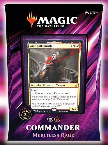 Magic Commander 2019  Edh  Multiplayer Deck: Merciless Rage  Anje Falkenrath  100 Kort