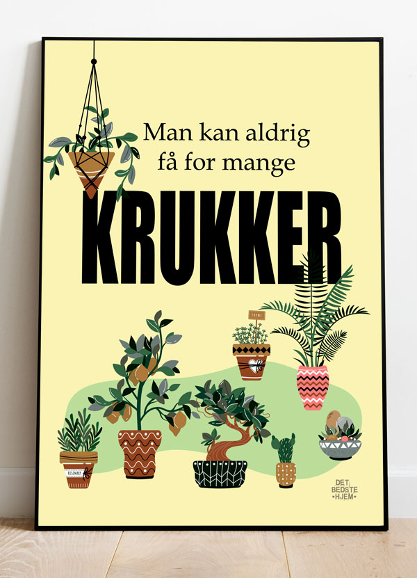 Man Kan Aldrig Få For Mange Krukker-plakat 21   29    A4  Kr  199 -