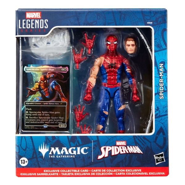 Marvel Legends Magic: The Gathering: Spider-man Battle-damaged Spider-man  Plus Exclusive Foil Card  Action Figure 15 Cm