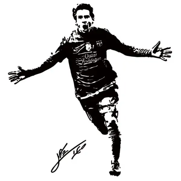 Messi Scoring  Flot Fodbold Wallsticker  60x57cm