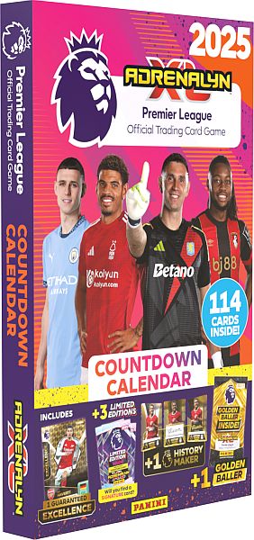 Panini Adrenalyn  : Premier League 2024 2025 Pakkekalender Med 24   195 165 Ger Fodboldkort-julekalender
