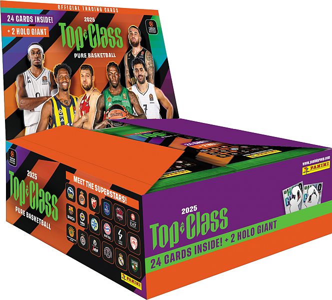 Panini Basketball Top Class: Euroleague 2025 Value Pack  Fat Pack  Booster Display   Box Med 10 Pakker